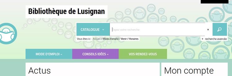 Site internet de la Bibliothèque de Lusignan